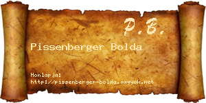 Pissenberger Bolda névjegykártya
